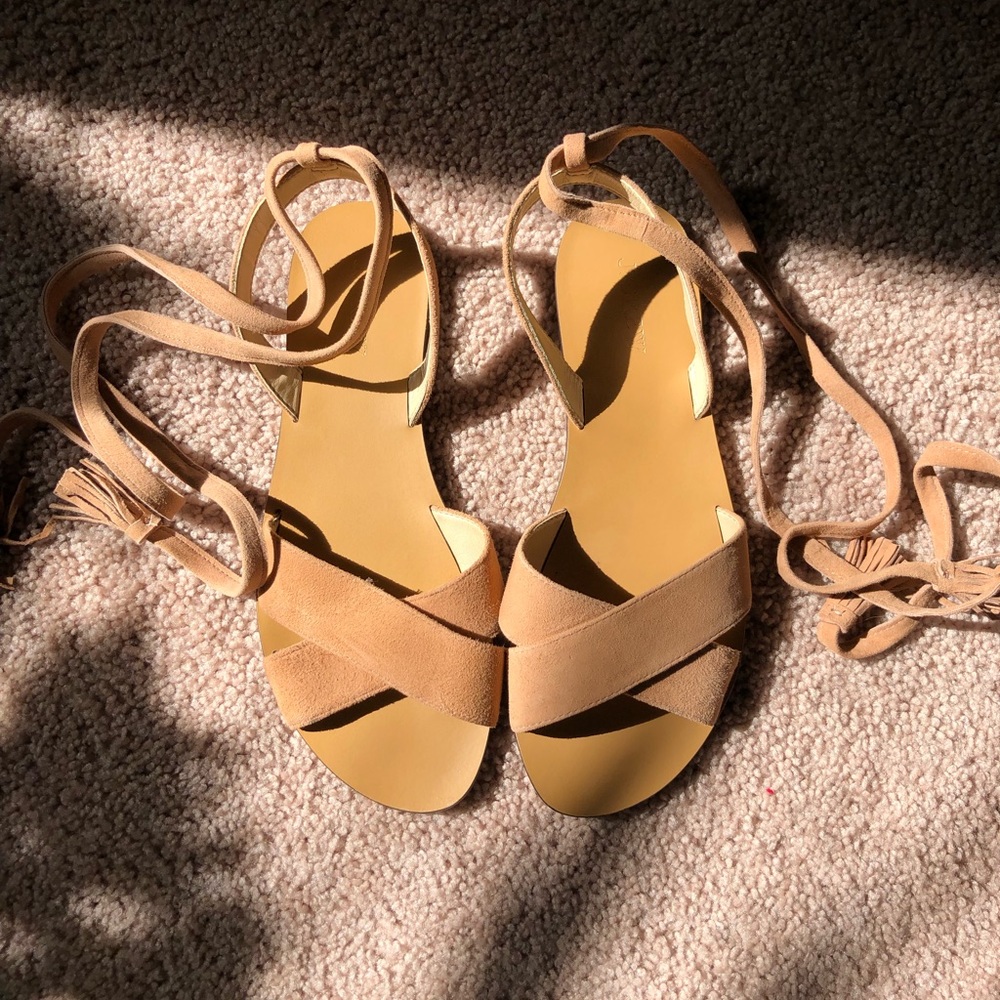 J.Crew Sandals with Tie Tassels